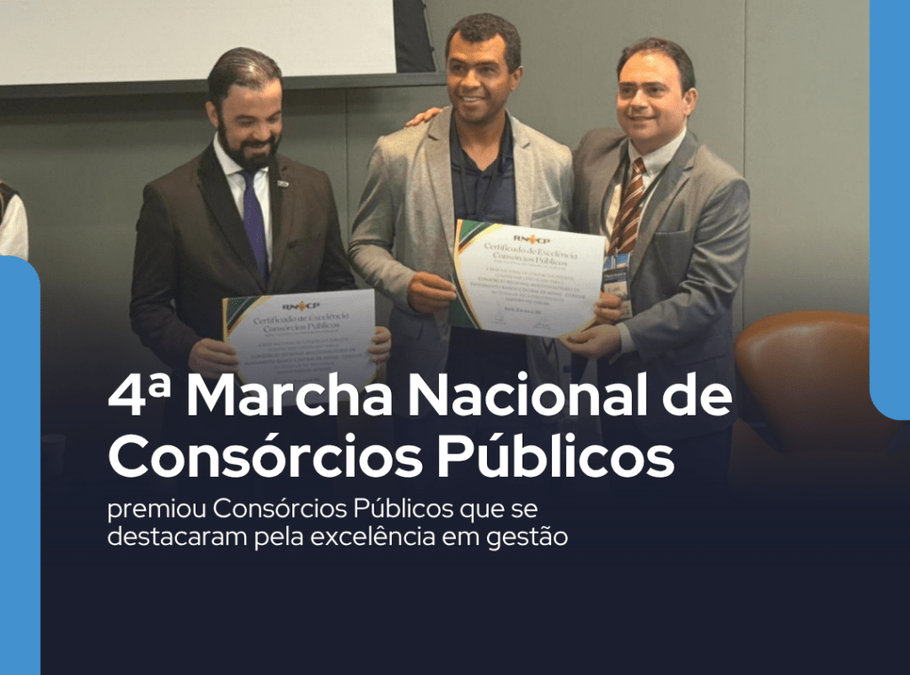 Representando o CORESAB, o superintendente Leandro Vaz Pereira participou da programação e recebeu o Certificado de Consórcio Público de Excelência, reconhecimento concedido pela RNCP às instituições que se destacam pela adoção de boas práticas de gestão, governança e fortalecimento da cooperação intermunicipal.